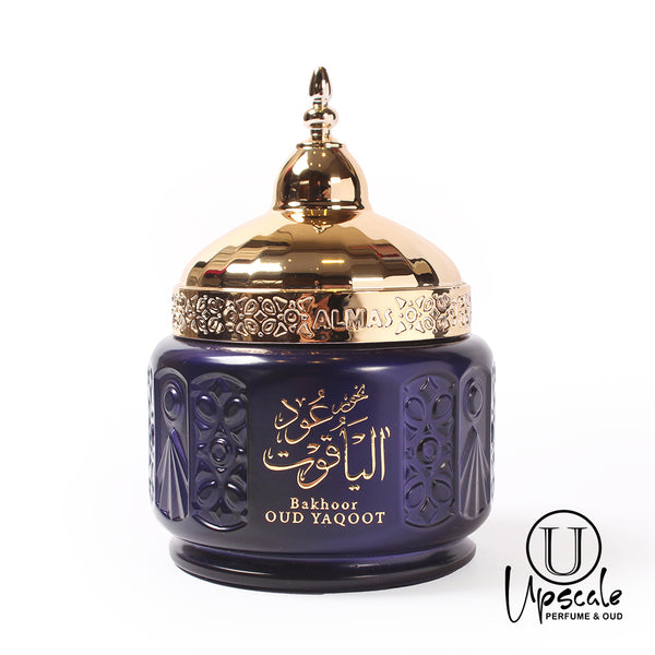 Incense Oud Al-Yaqoo (Oud of Ruby)50G comes in a gorgeously polished thick glass container musk ylang-ylang flower amber and patchouli