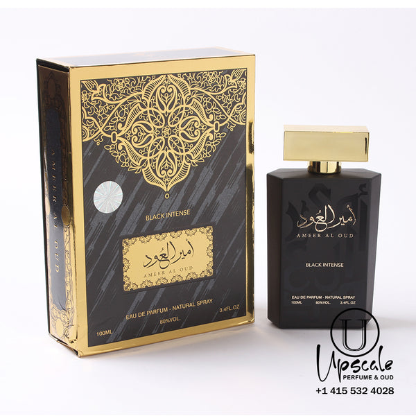 Ameer Al Oud (Prince of Oudh) Black Intense eau de perfume By Al Mas CO.Saudia Arabia-100ML saffron, wood, amber, and vanilla notes